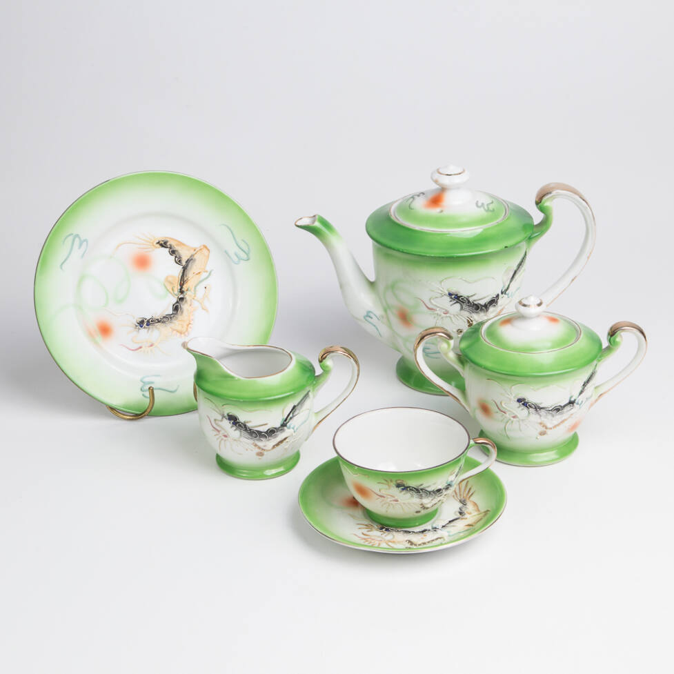 Conjunto de chá de porcelana japonês, conjunto de chá vintage